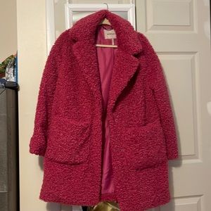 Pink teddy coat